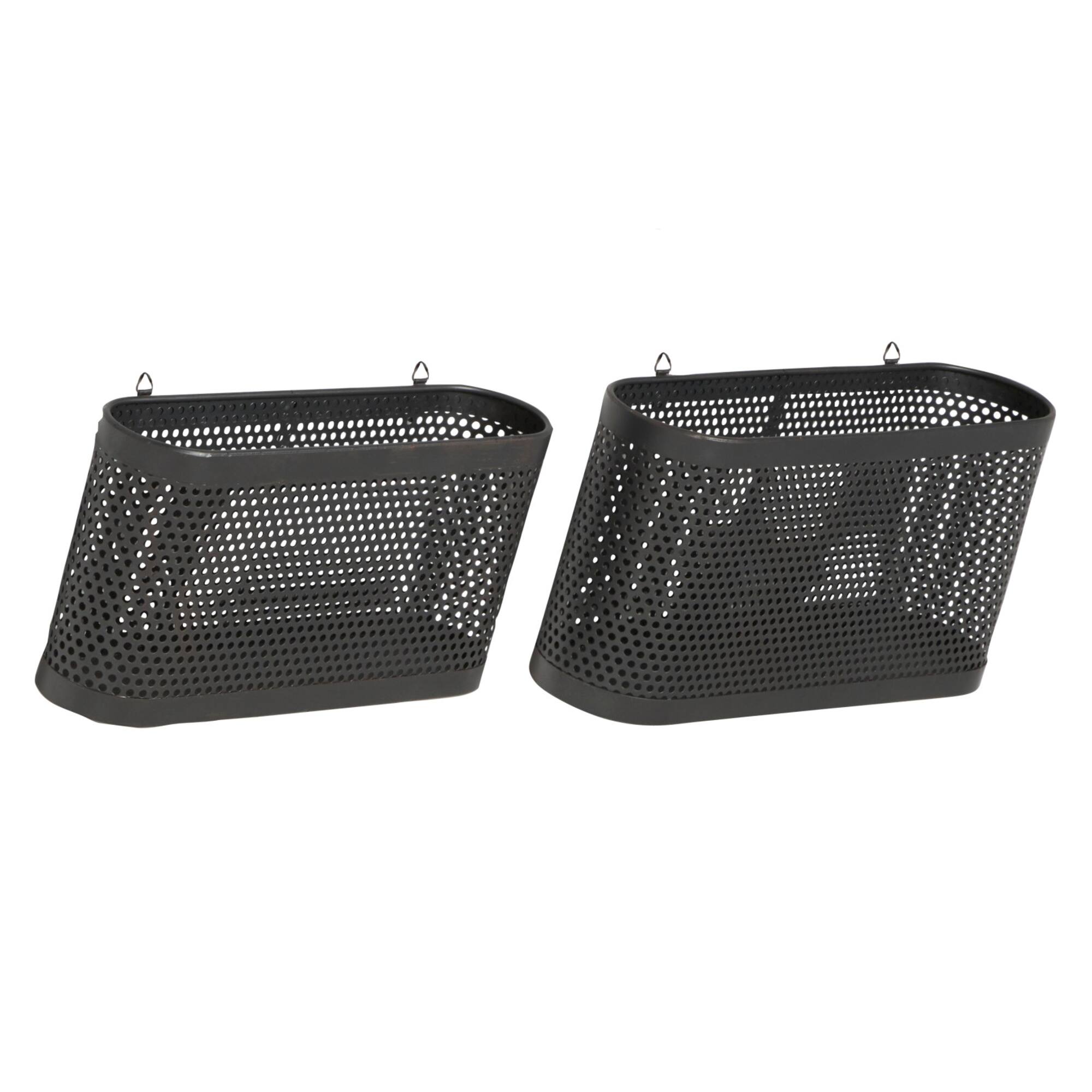 18" Black Metal Industrial Magazine Rack Holder